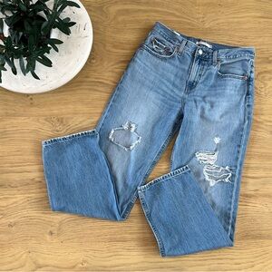 Levi's Light Blue Distressed Straight-Leg Jeans